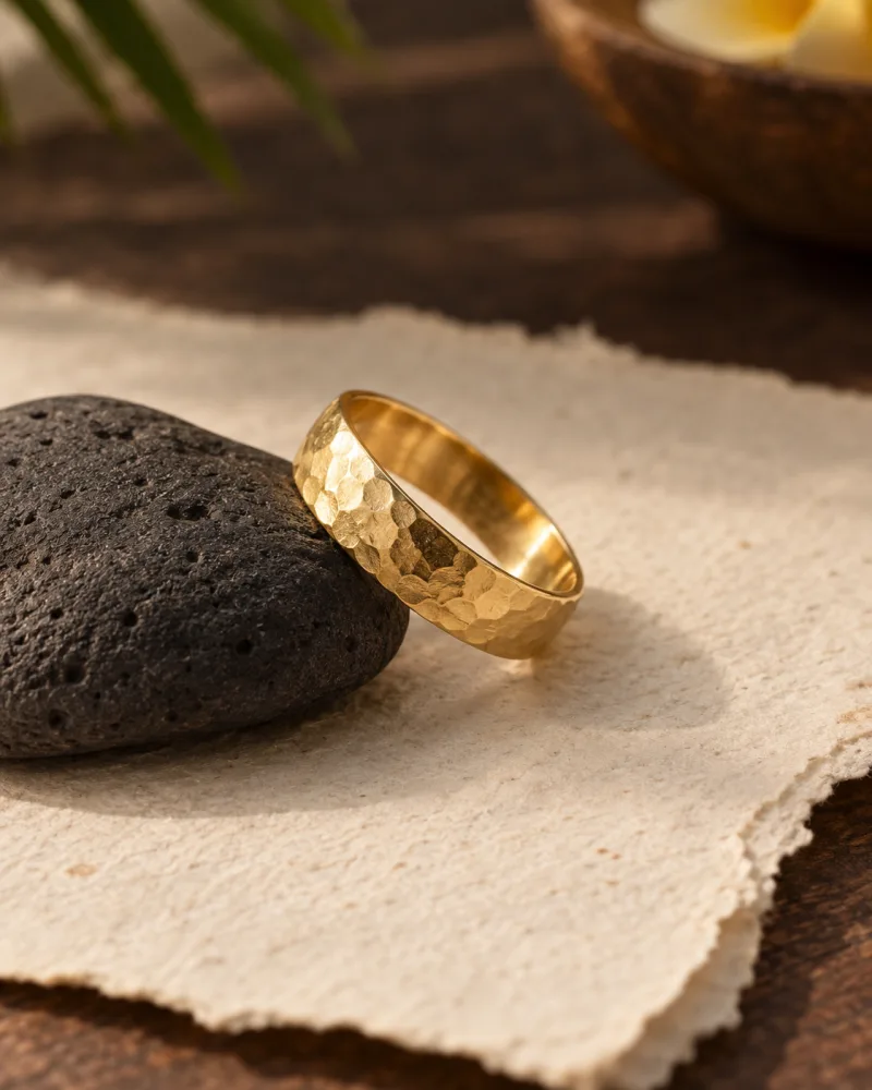 Ring 02. Silver rings on a carved teak box